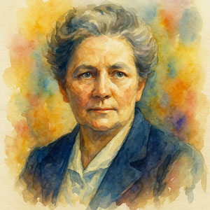 Watercolor portrait of Elizabeth Kenny — radiant strength and practical compassion