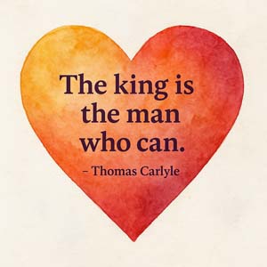 Thomas Carlyle on courage and action, 'The king is the man who can.'