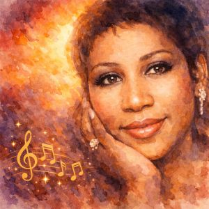 Aretha Franklin watercolor portrait