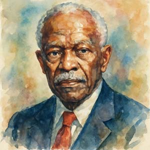 Benjamin E. Mays watercolor portrait
