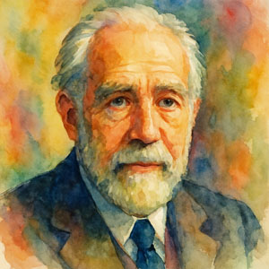 Portrait of Niels Bohr — Danish physicist, gentle and thoughtful