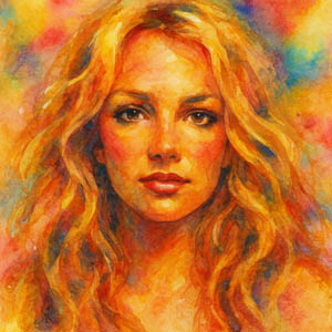Britney Spears watercolor portrait