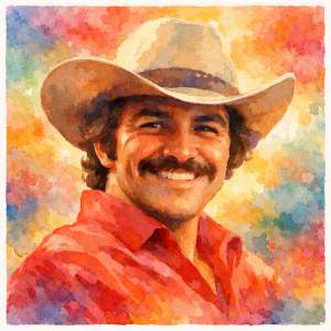 Watercolor portrait inspired by Burt Reynolds