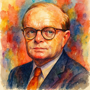 Truman Capote — square watercolor portrait in the Daily Celebrations style