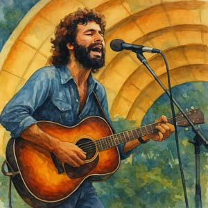 Cat Stevens watercolor portrait