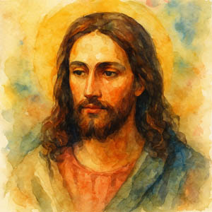 Christ watercolor portrait