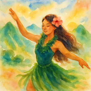 Hula-inspired joyful dance