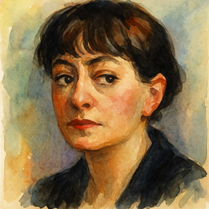 Watercolor of Dorothy Parker, wit and wisdom
