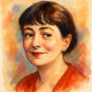 Watercolor of Dorothy Parker, wit and wisdom