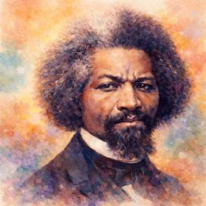 Watercolor portrait inspired by Frederick Douglass