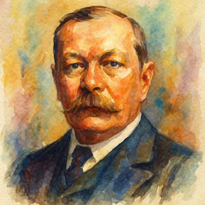 Watercolor of the magnificent Arthur Conan Doyle