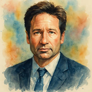 David Duchovny watercolor portrait
