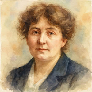 watercolor portrait of Edith Nesbit