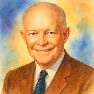 Dwight Eisenhower watercolor portrait