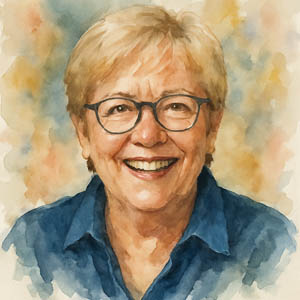 Watercolor of Linda Ellerbee
