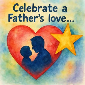 Father and child watercolor