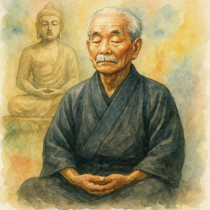 Watercolor Portrait of Gichin Funakoshi