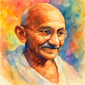 Portrait of Mahatma Gandhi