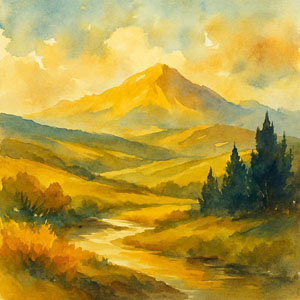 Golden Sierra Nevada landscape suggesting light, spaciousness, and quiet miracles