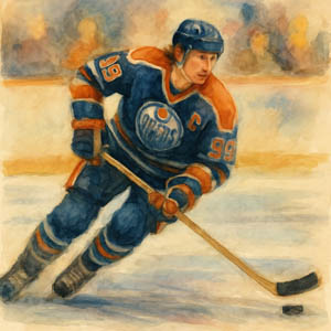 Wayne Gretzky in action on the ice