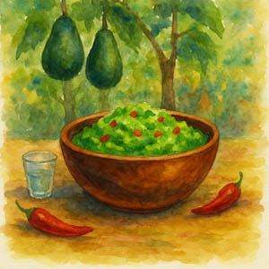 watercolor for holy guacamole, koa warmth, the memory of Grandpa’s trees