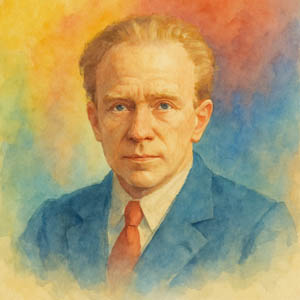 Werner Heisenberg watercolor portrait