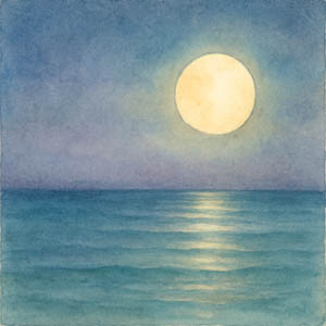 Soft moonlight over water symbolizing hope