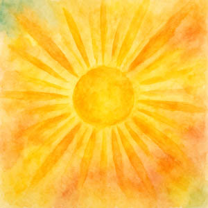 Radiant watercolor light symbolizing inspiration and creative spark