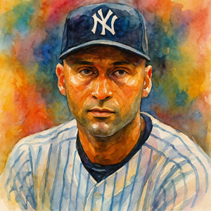 Derek Jeter at shortstop — focused, composed, and ready to win