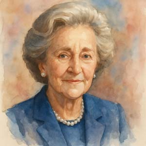 Katharine Graham watercolor portrait