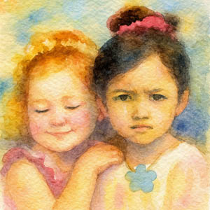 Two children in a moment of joy