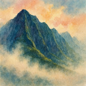Koolau Mountains standing strong against the mist