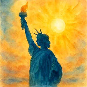 Statue of Liberty symbol of freedom and hope