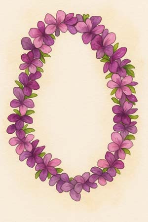 Watercolor purple lei of aloha