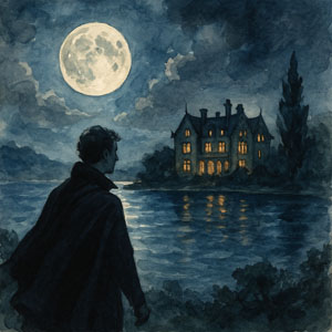 Watercolor portrait of Lord Byron