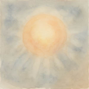 Reflective watercolor sun symbolizing healing after loss