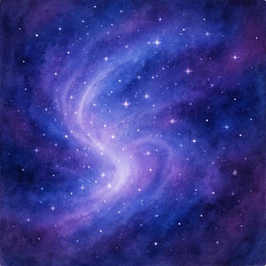 Radiant watercolor suggesting wonder and mystery