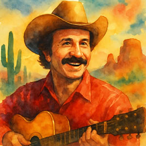 Watercolor of country singer Marty Robbins