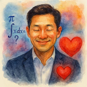Watercolor portrait  Chief Happiness Engineer who blends math and heart
