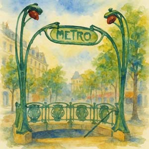 Paris Metro watercolor