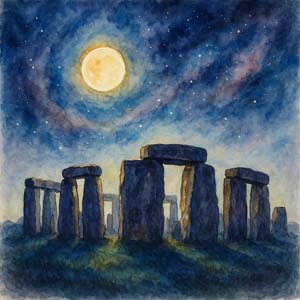 Stonehenge with Solar Eclipse