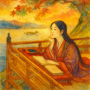 Lady Murasaki-inspired Heian court figure in the Daily Celebrations style