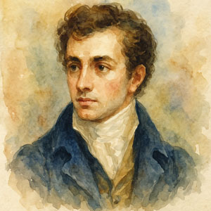 Watercolor portrait of John Polidori