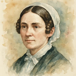 Watercolor of educator Prudence Crandall