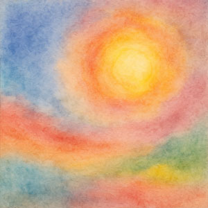 Square watercolor suggesting direction and meaning