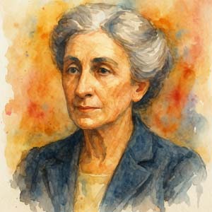 Watercolor portrait of Jeanette Rankin