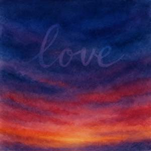 Twilight watercolor sky where love moves through silence