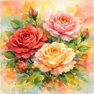 Roses in soft, radiant color
