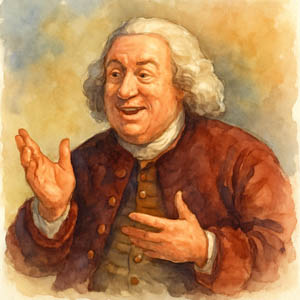 Watercolor portrait of Samuel Johnson