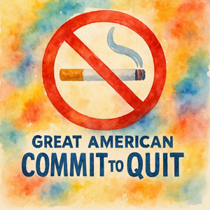 Watercolor: a gentle no‑smoking sign symbolizing hope and new beginnings